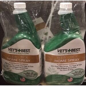 New Vet's Best Flea & Tick Home Spray For Dogs 32‎ oz X2
